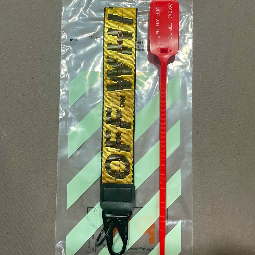 Yellow Off White Keychain